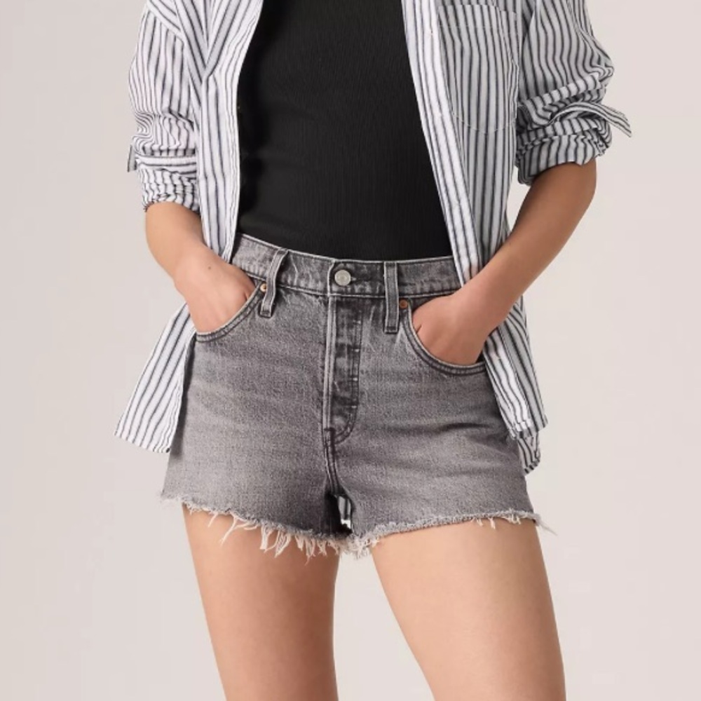 Gray Levi’s 501 Cut Off Denim Shorts